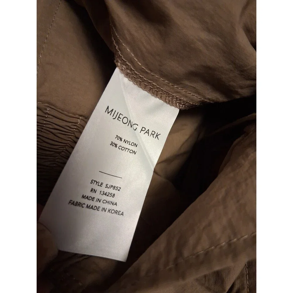 Mijeong Park Wide Leg Cargo Pants Nylon Cotton In Camel Size S NWT - Picture 8 of 10